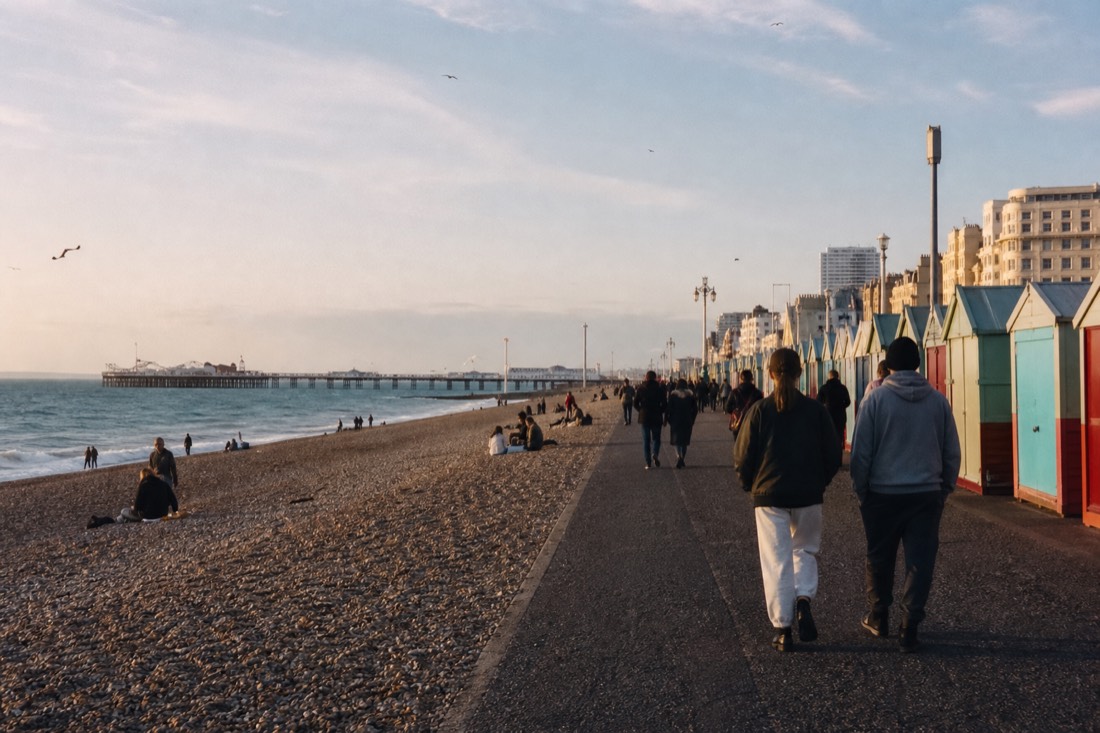 Where does the seafront start and end? in Brighton