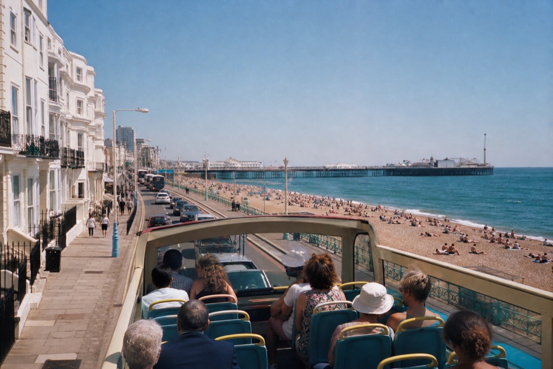Morning: the pier, the seafront and the open-top loop in Brighton