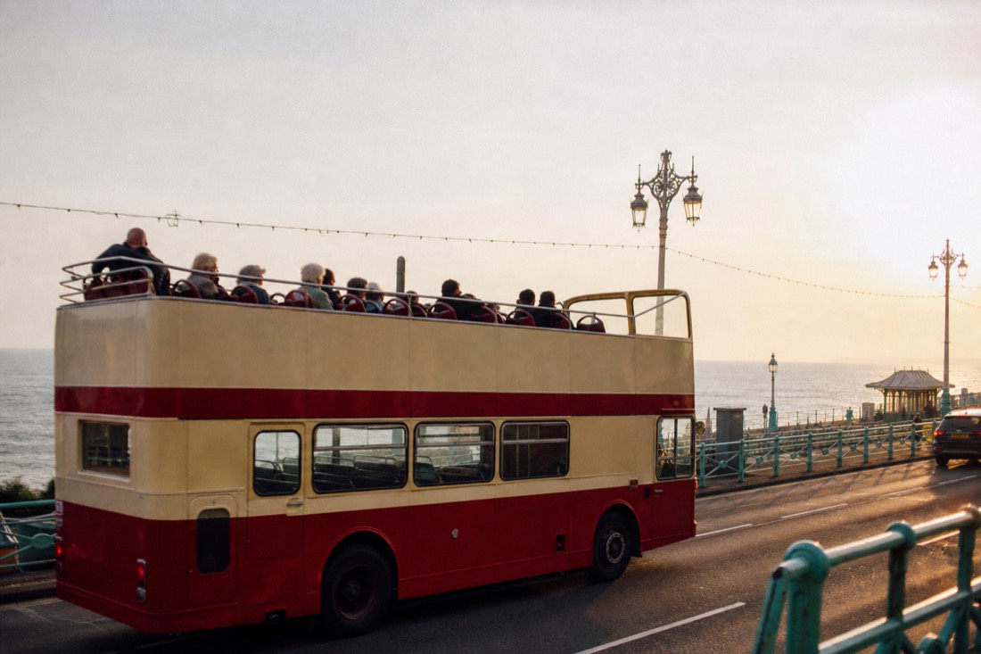When does the open-top bus run, and is it seasonal? in Brighton